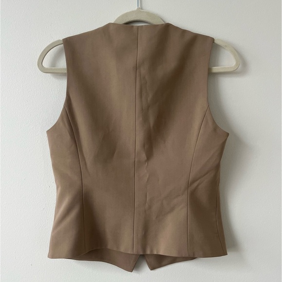 Zara Brown Sleeveless Button Up Vest Size XS New - Picture 3 of 5